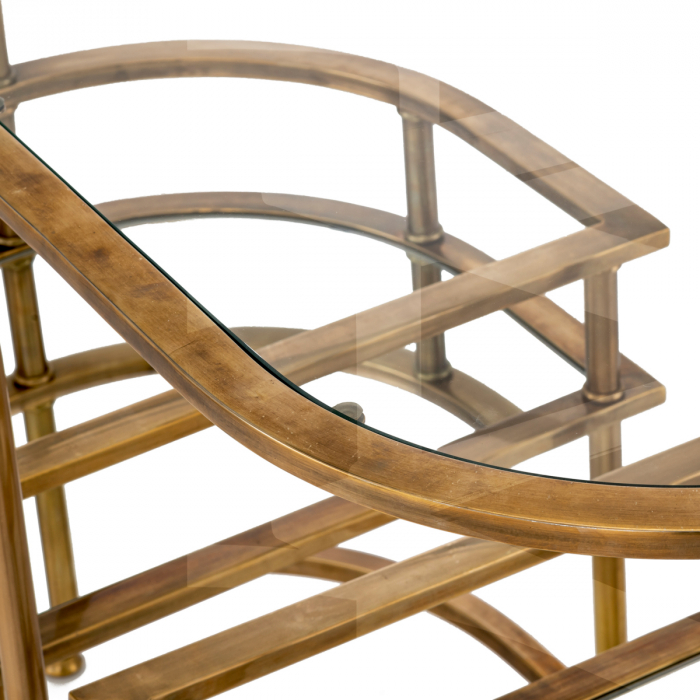 Masă de servire cu roti, Lavalle, finisaj din alamă cu aspect vintage, Dims: L. 105 | W. 50 | H. 82 (CM) [7]