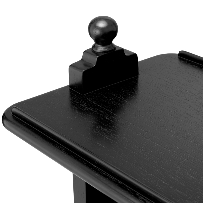 Masa de servire cu roti Lysander cu finisaj clasic negru |L. 107.5 | W. 55 | H. 132 cm  [5]