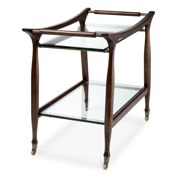 Masă de servire cu roti, Manzo clasic maro, Dims: L. 86 | W. 50 | H. 75.5 (CM) [4]