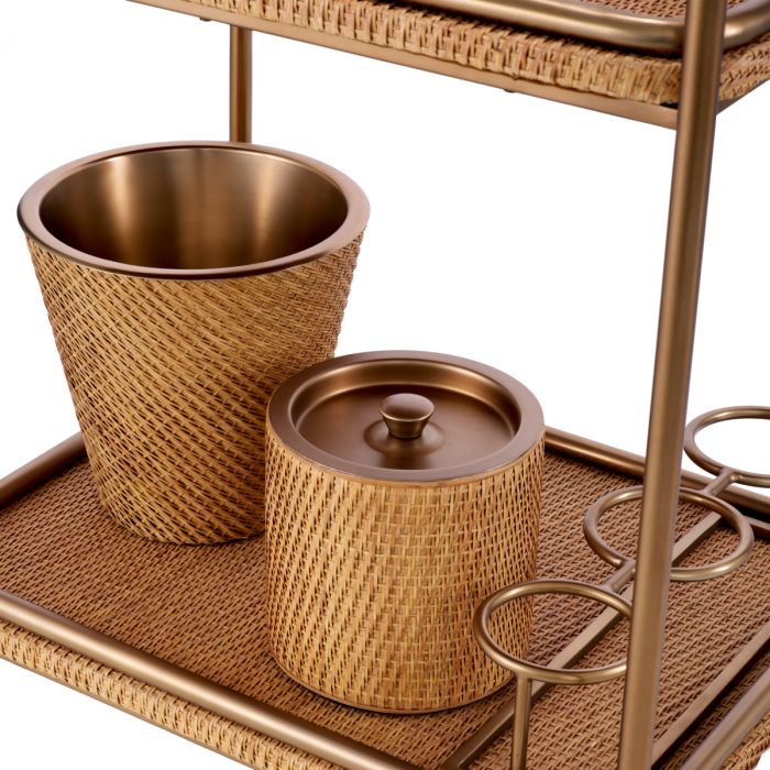 Masă de servire cu roti, Pescara ratan, Dims: L. 92 | W. 47 | H. 82 (CM) [5]