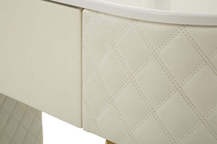 Masa de toaleta, Sharon, crem cu puf 120x40x75 cm (dimensiune puf ø36x39) [11]