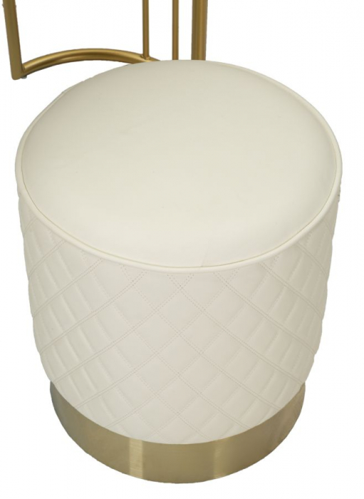 Masa de toaleta, Sharon, crem cu puf 120x40x75 cm (dimensiune puf ø36x39) [7]