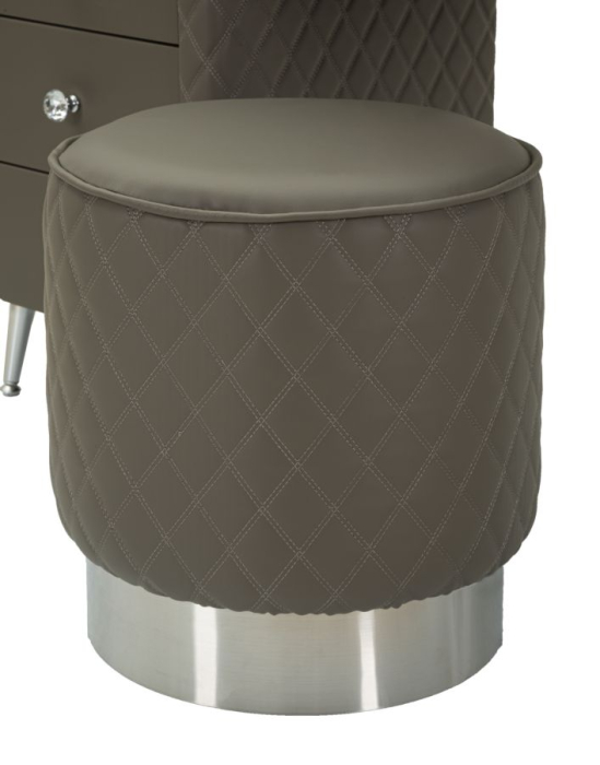 Masa de toaleta Sharon gri cu puf cu picioare argintii, 120x40x75 cm (dimensiunea pufului ø36x39) [9]