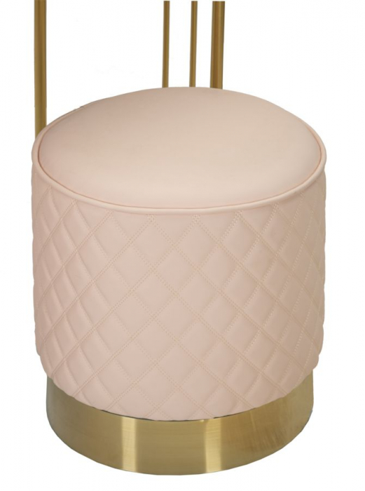 Masa de toaleta, Sharon, roz cu puf 120x40x75 cm (dimensiune puf ø36x39) [8]