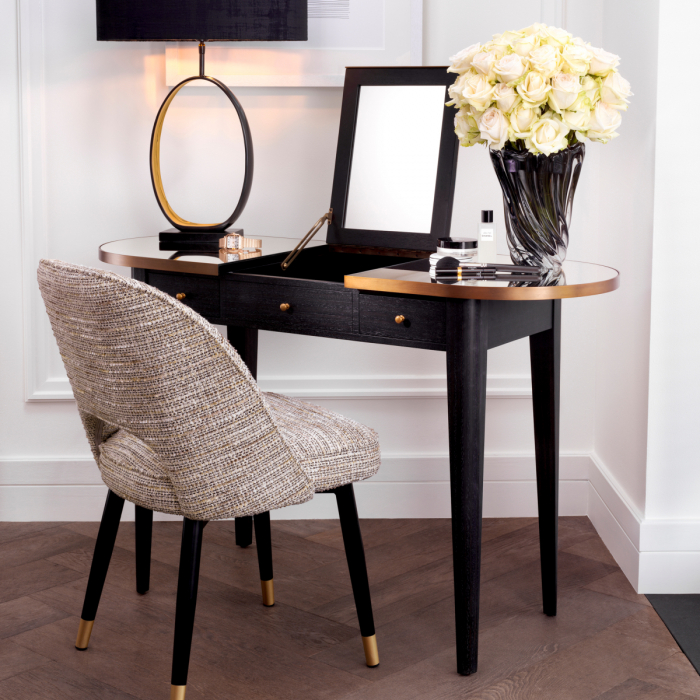 Masa de toaleta, Toulouse, furnir din stejar, gri carbune , Dims: W. 126 | D. 47 | min H. 78.5 | max H. 119.5 (CM) [2]