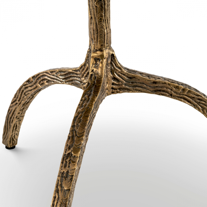 Masă dining, Cortina, vintage, finisaj alama, marmura alba - joasa, Dims: Ø 61 | H. 66 (CM) [5]