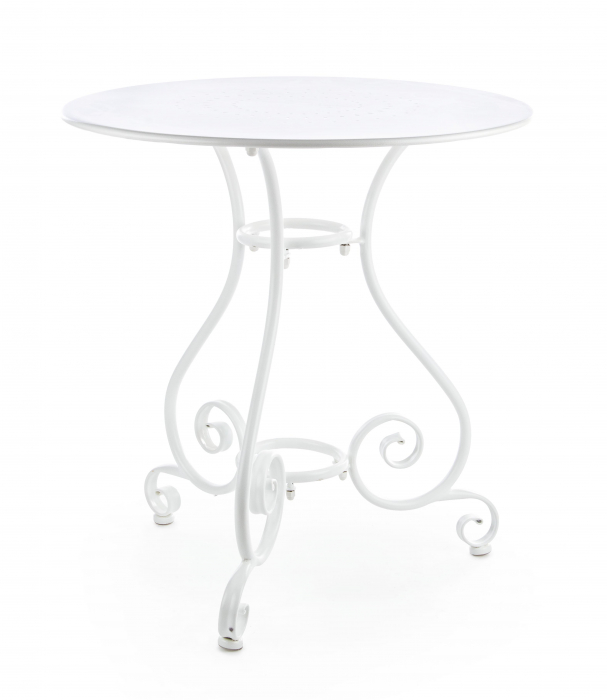 Masa Etienne D70, Otel, Alb, 70x70x72 cm [2]