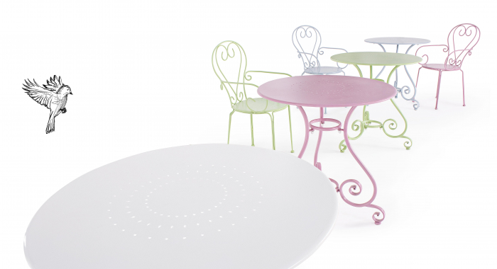 Masa Etienne D70, Otel, Alb, 70x70x72 cm [3]