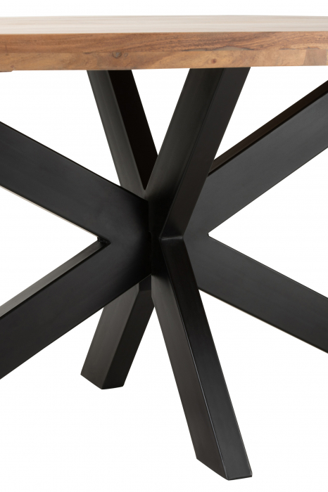 Masa Gerard Round, Lemn, Negru, 210x110x76 cm [4]