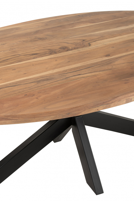 Masa Gerard Round, Lemn, Negru, 210x110x76 cm [5]