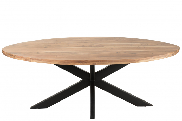 Masa Gerard Round, Lemn, Negru, 210x110x76 cm [2]