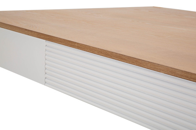 Masa Matera, Lemn/MDF/Fier, Alb/Maro, 80x180x60 cm [6]