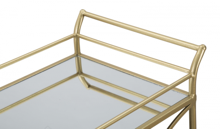 Masa mobila, fier/MDF/oglinda, auriu, 80X40X80 cm [8]