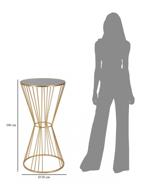 Masa Super, Fier/MDF/Oglinda, Auriu, 100x50x50 cm [7]