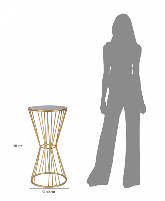 Masa Super, Fier/MDF/Oglinda, Auriu, 80x40x40 cm [7]