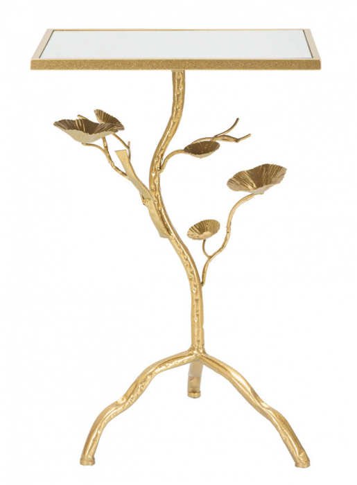 Masa Tisty, Fier/MDF/Oglinda, Auriu, 60x40x30 cm [3]