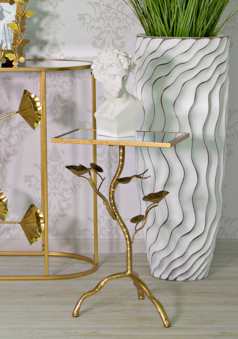 Masa Tisty, Fier/MDF/Oglinda, Auriu, 60x40x30 cm [7]