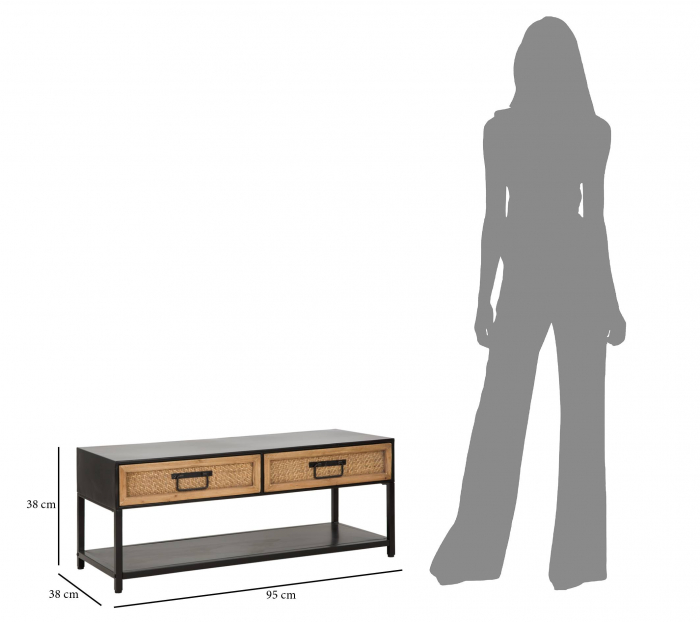 Masa TV, Fier/MDF, Multicolor, 38x95x38 cm [2]