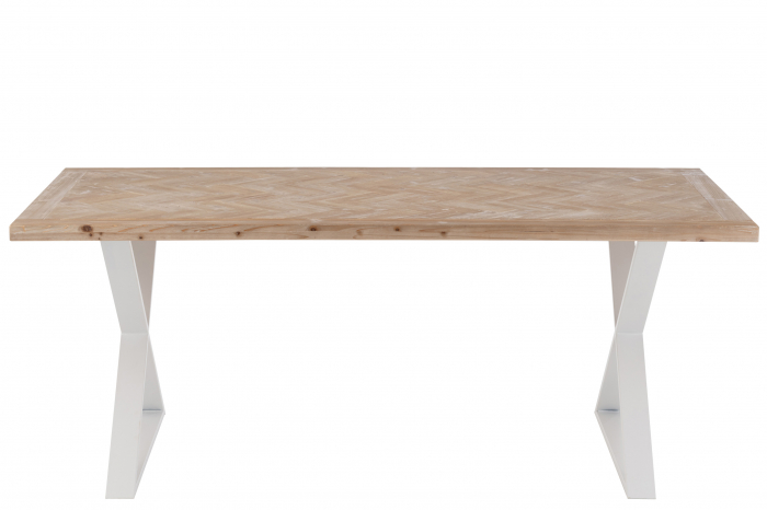 Masa Zigzag, Lemn, Alb, 200x95x79 cm [2]