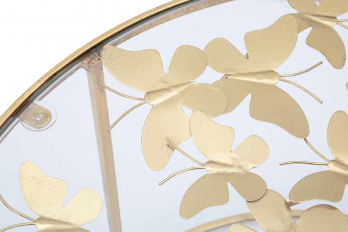 Masuta Butterflies, Fier/Sticla, Auriu, 40.5x60x60 cm [4]