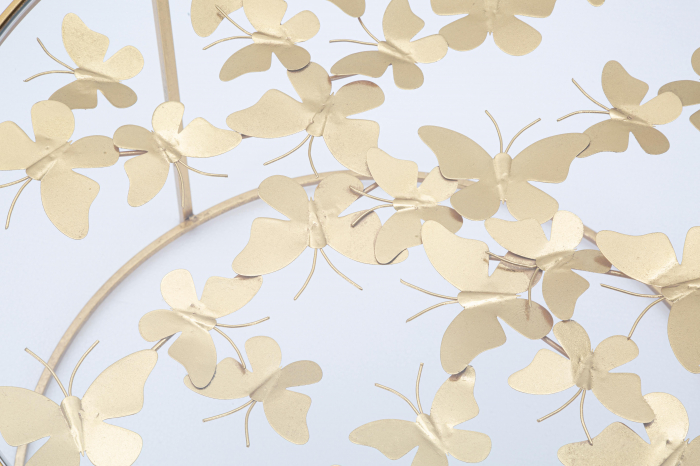 Masuta Butterflies, Fier/Sticla, Auriu, 40.5x60x60 cm [2]
