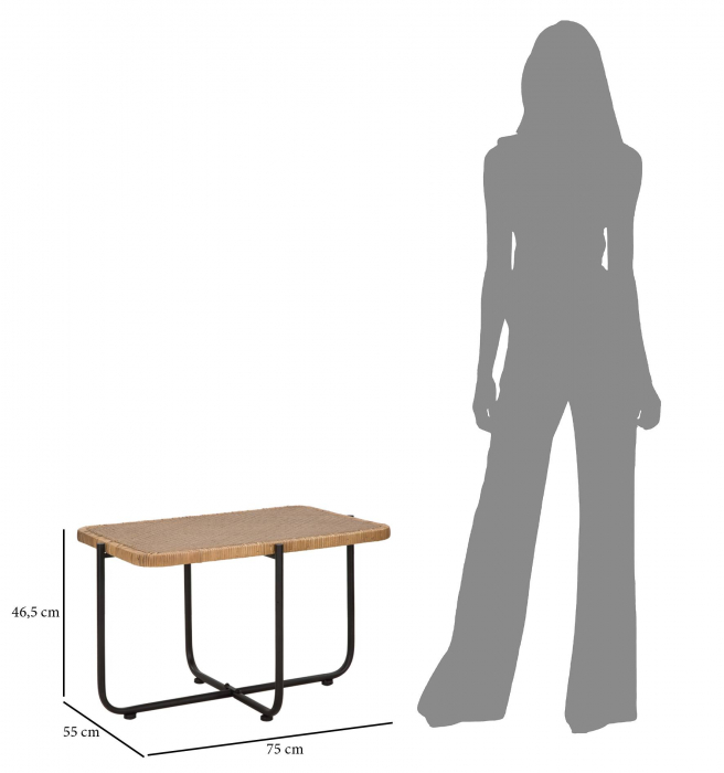 Masuta Cebu, Fier/Rattan, Multicolor, 46.5x75x55 cm [4]