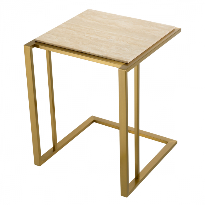 Masuta Cocktail travertin cu finisaj alamă [3]