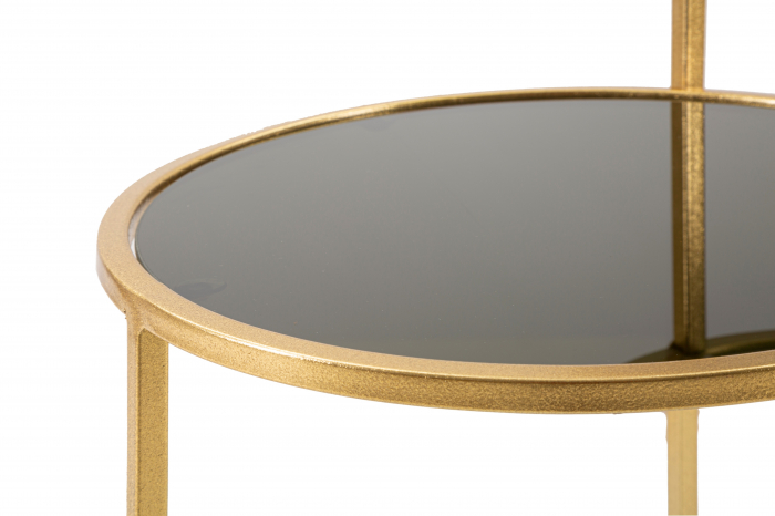 Masuta de cafea 2 Levels, Fier/Sticla, Auriu, 60.5x50x40 cm [4]