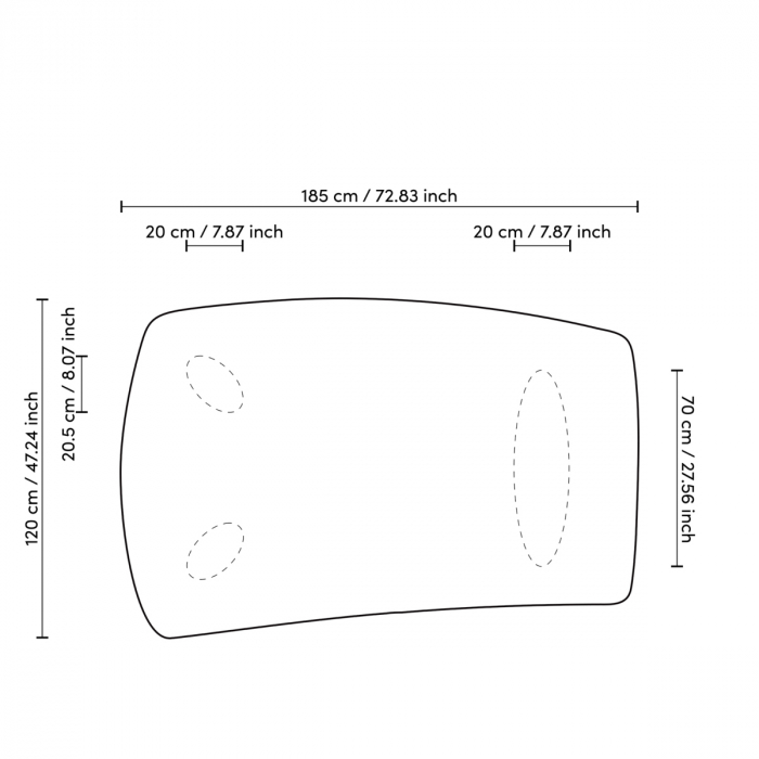 Măsuță de cafea, Bergman, furnir din stejar, gri carbune, Dims: L. 185 | W. 120 | H. 30 (CM) [7]