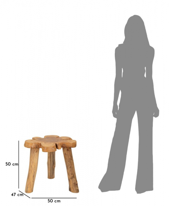 Masuta de cafea, BINGTANG din tec reciclat cm50x47x50 (piesa unica) [11]