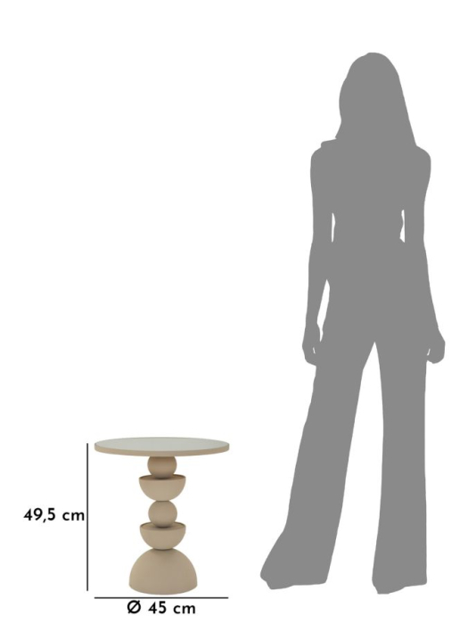 Masuta de cafea Dune cu oglinda ø 45x49,5 cm [7]