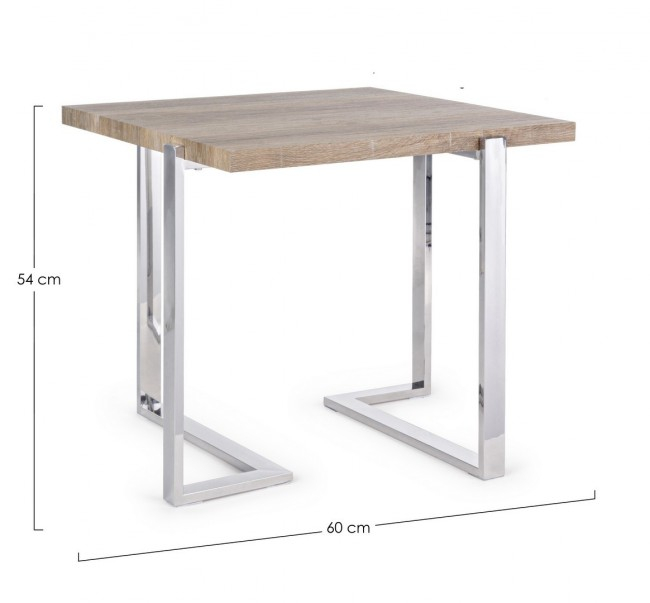 Masuta de cafea ISMAEL, Otel/Lemn, Bej, 60x60x54 cm [2]