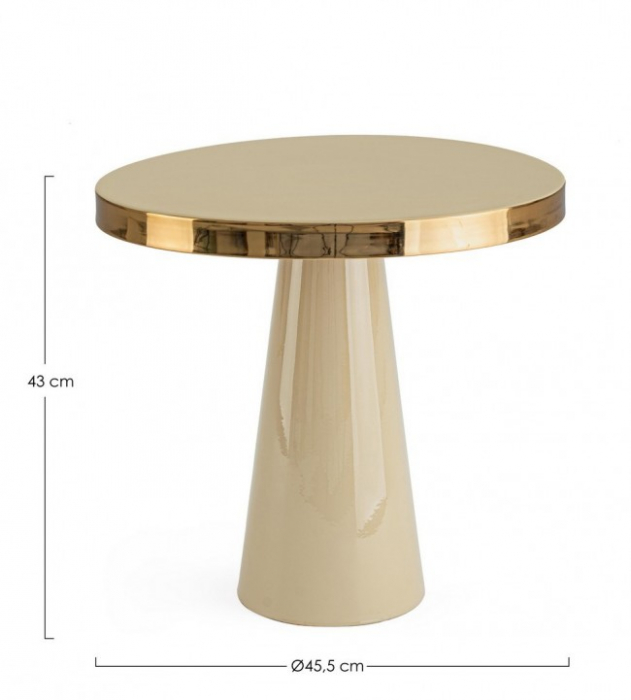 Masuta de cafea Nandika, Otel, Auriu, 45.5x43 cm [2]