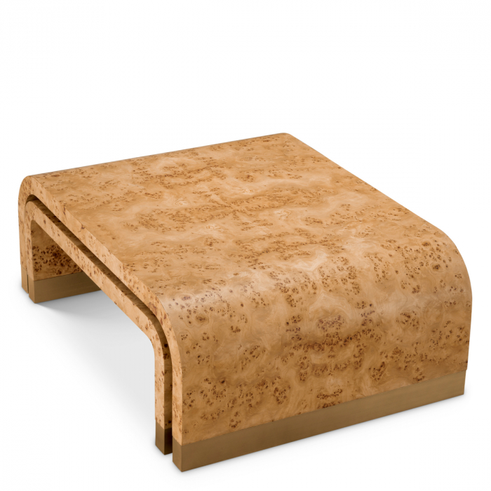 Masuta de cafea, Quinton maro deschis furnir mappa burl set de 3 [4]