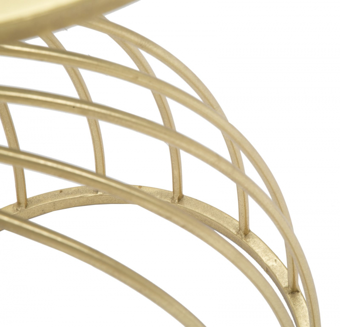 Masuta FLUSH , Metal/Sticla, Negru/Auriu, 35X60 cm [6]