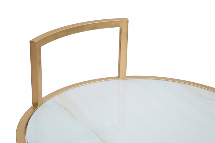 Masuta Glam Sofy, Fier/MDF/Sticla, Auriu/Multicolor, 61x38x38 cm [2]