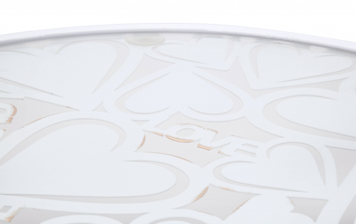 Masuta Harts Coppia, Fier/Sticla, Alb, 60/55 x43/38x43/38 cm [4]