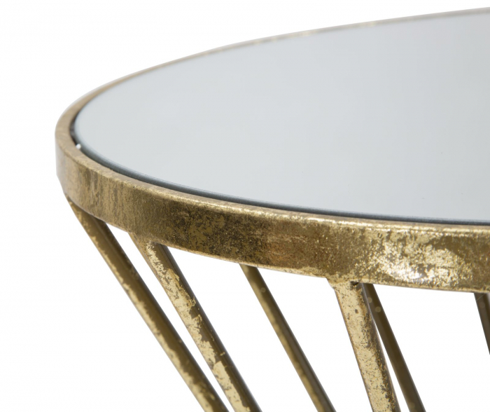 Masuta Hypnos, Metal/Oglinda, Auriu/Alb, 35X70 cm [5]