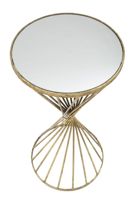 Masuta Hypnos, Metal/Oglinda, Auriu/Alb, 35X70 cm [4]