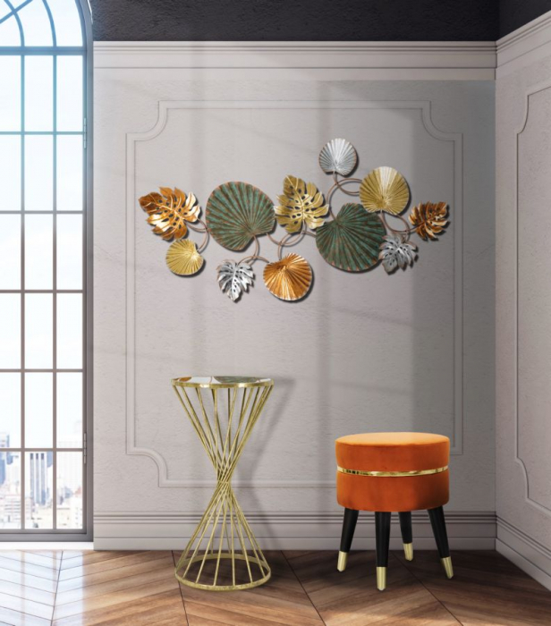 Masuta Hypnos, Metal/Oglinda, Auriu/Alb, 35X70 cm [8]