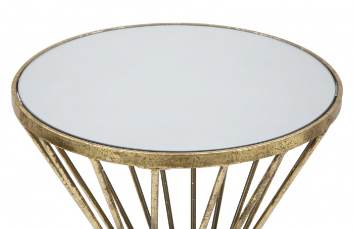 Masuta Hypnos, Metal/Oglinda, Auriu/Alb, 35X70 cm [2]