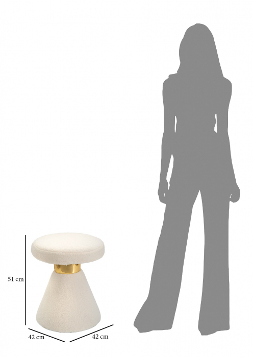 Masuta Ice, Lemn/ MDF/Fibre sintetice, Crem/ Auriu, 51x42x42 cm [6]