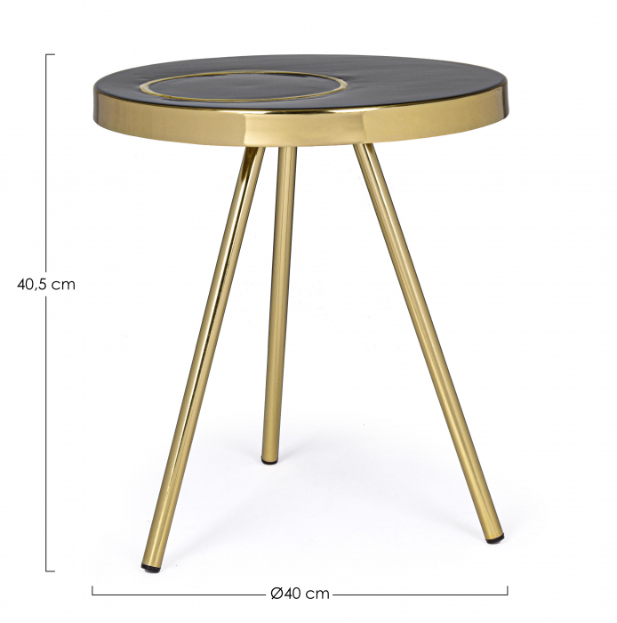 Masuta KESAR, Negru/Auriu, Metal, 40x40.5 cm [6]