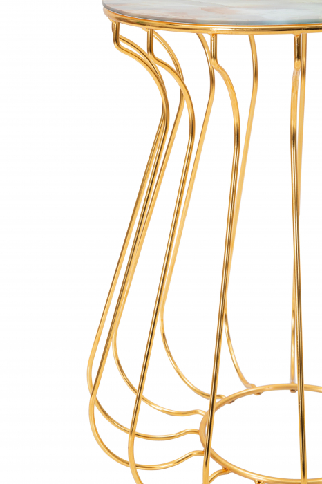 Masuta Lale, Fier/Sticla, Multicolor, 52x48 cm [3]