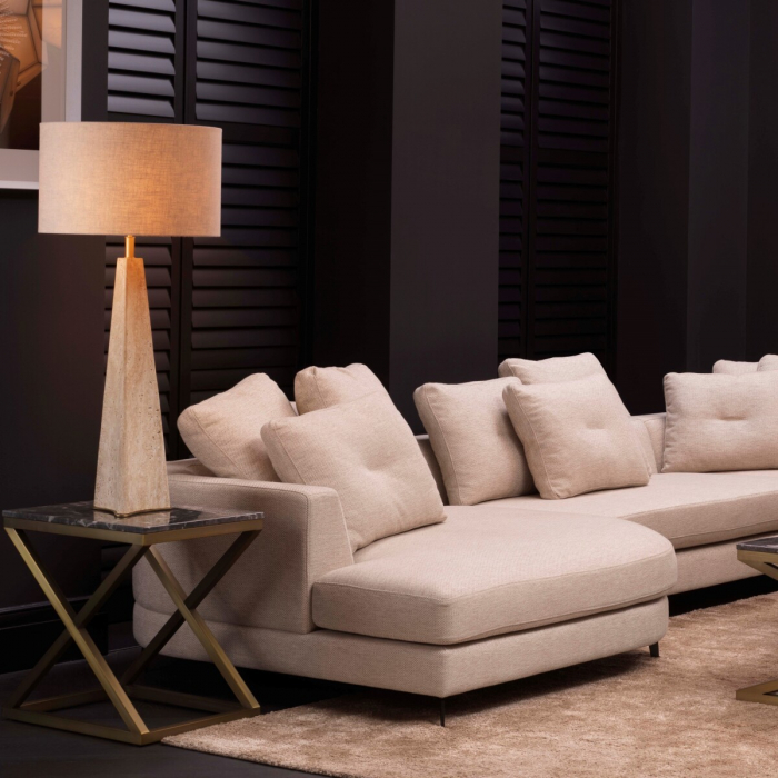 Măsuță laterală, Criss Cross finisaj alama marmură gri [2]