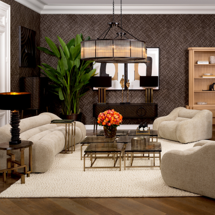 Măsuță laterală, Gee, finisaj din alamă cu aspect vintage, Dims: Ø 57 | H. 56 (CM) [2]