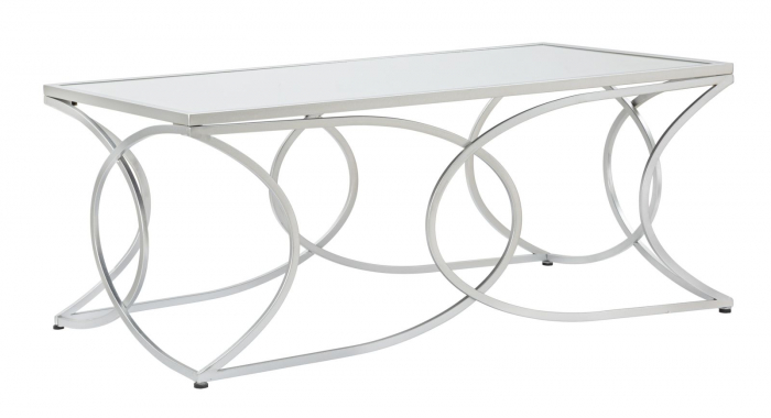 Masuta Minsk, fier/MDF/oglinda, argintiu, 110X60X46 cm [3]