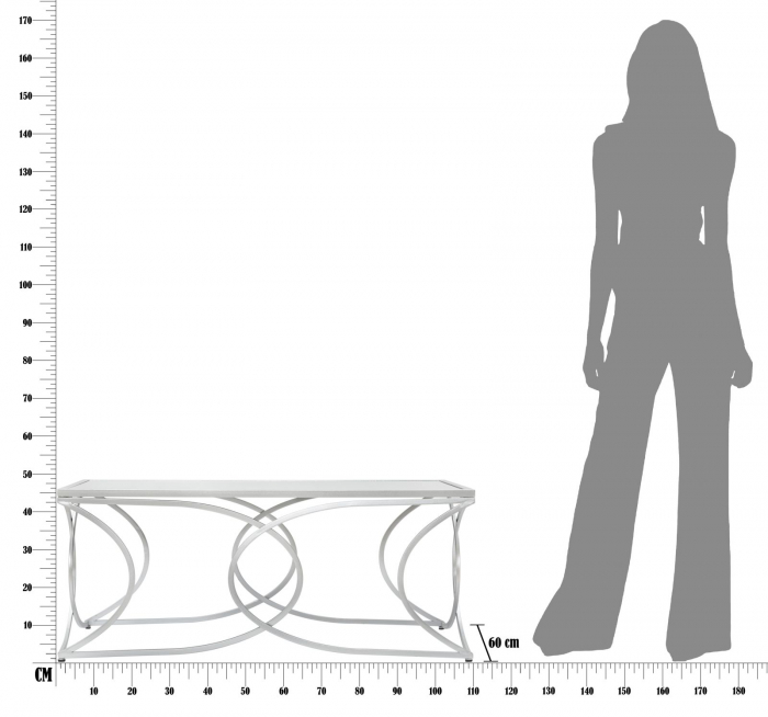 Masuta Minsk, fier/MDF/oglinda, argintiu, 110X60X46 cm [7]