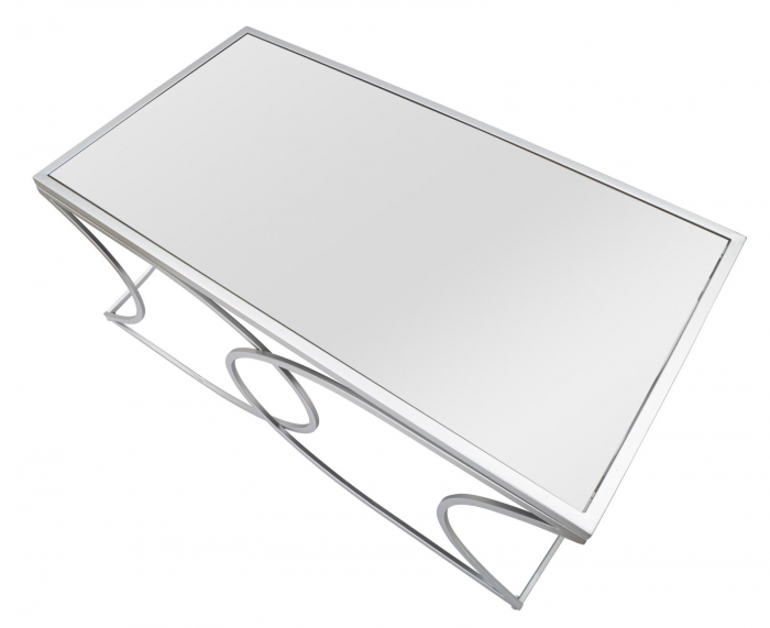 Masuta Minsk, fier/MDF/oglinda, argintiu, 110X60X46 cm [4]