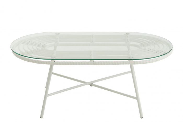 Masuta Oval, Metal, Alb, 90x50x35 cm [2]